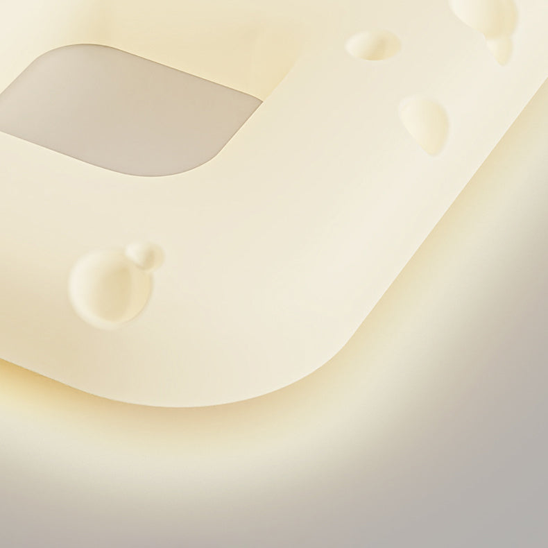 Design contemporain de biscuits à la crème nordique carré PE abat-jour LED plafonnier pour salon 