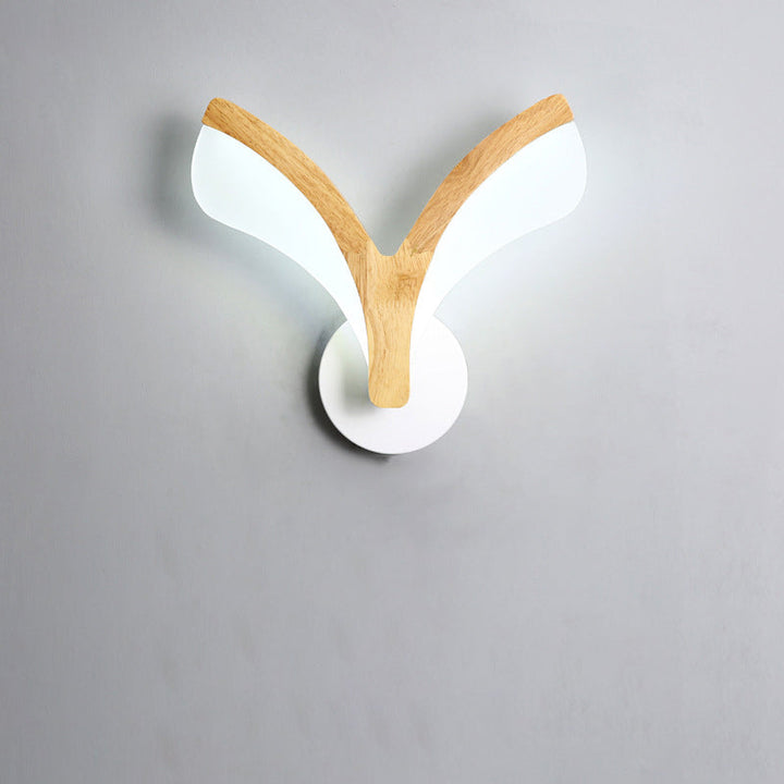 Applique murale LED en bois incurvé japonais traditionnel avec acrylique pour chambre 