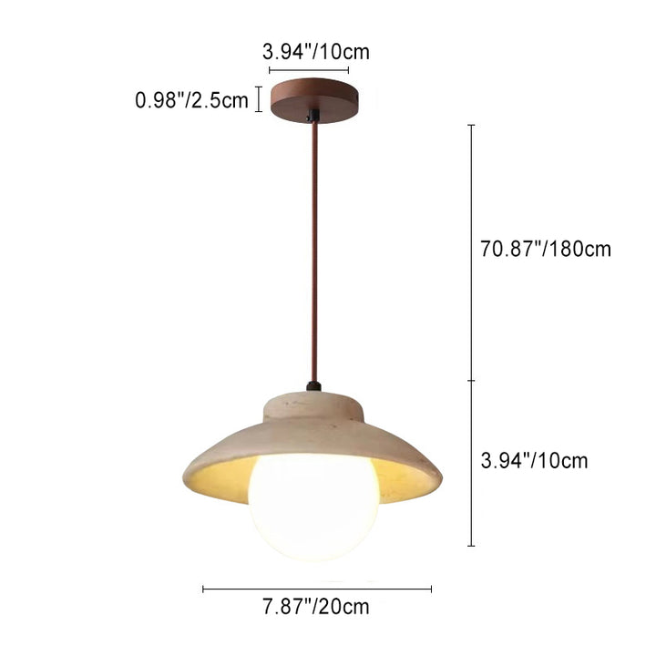 Suspension Luminaire 1 Lumière en Bois et Pierre Naturelle de Forme Bol Vintage Traditionnelle pour Chambre 