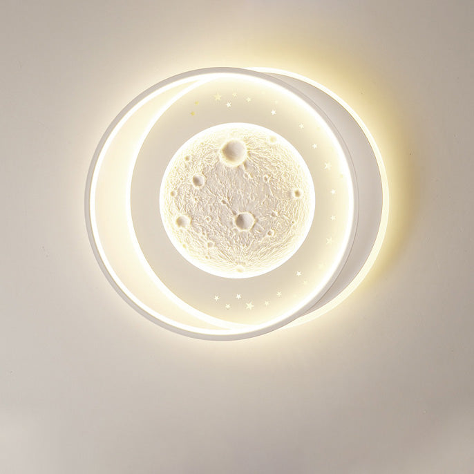 Zeitgenössische Nordic Eisen Acryl Planet Mond Runde Dreieck LED Unterputz Deckenleuchte Für Schlafzimmer 