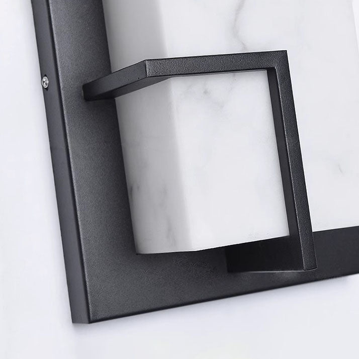 Aplique de pared LED de resina de acero inoxidable rectangular minimalista moderno para patio exterior 