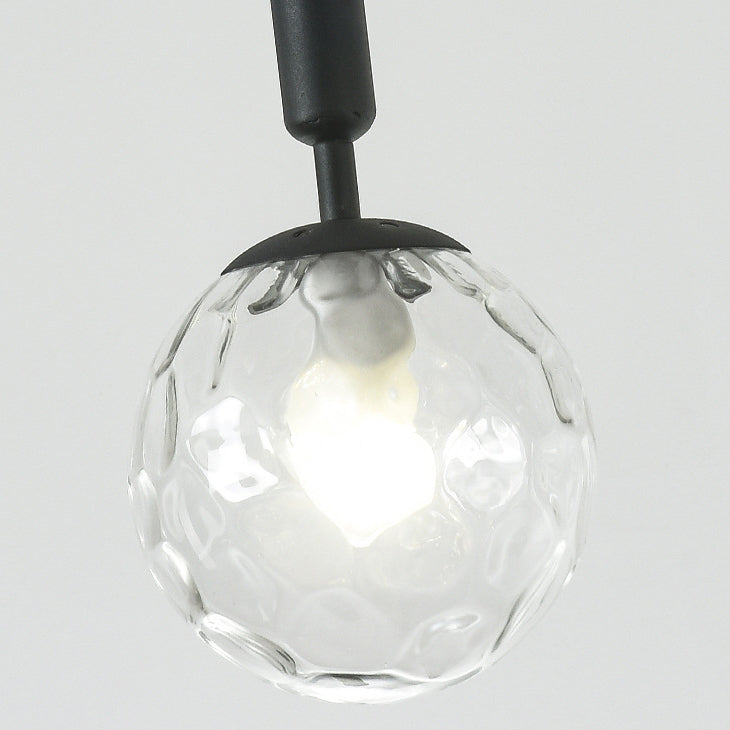 Lustre à 3 lumières en fer et verre avec barbes nordiques contemporaines pour salle à manger 