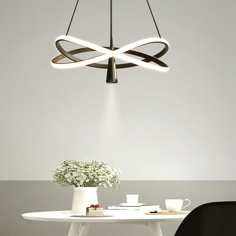 Moderne minimalistische Kreis konische Eisen Acryl LED Kronleuchter für Wohnzimmer 
