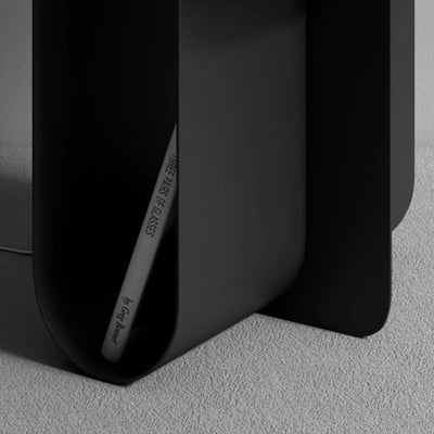 Mesa Auxiliar Moderna Minimalista Redonda Rectangular en Forma de T de Hierro y Acero Inoxidable con 1 Almacenamiento para Dormitorio 
