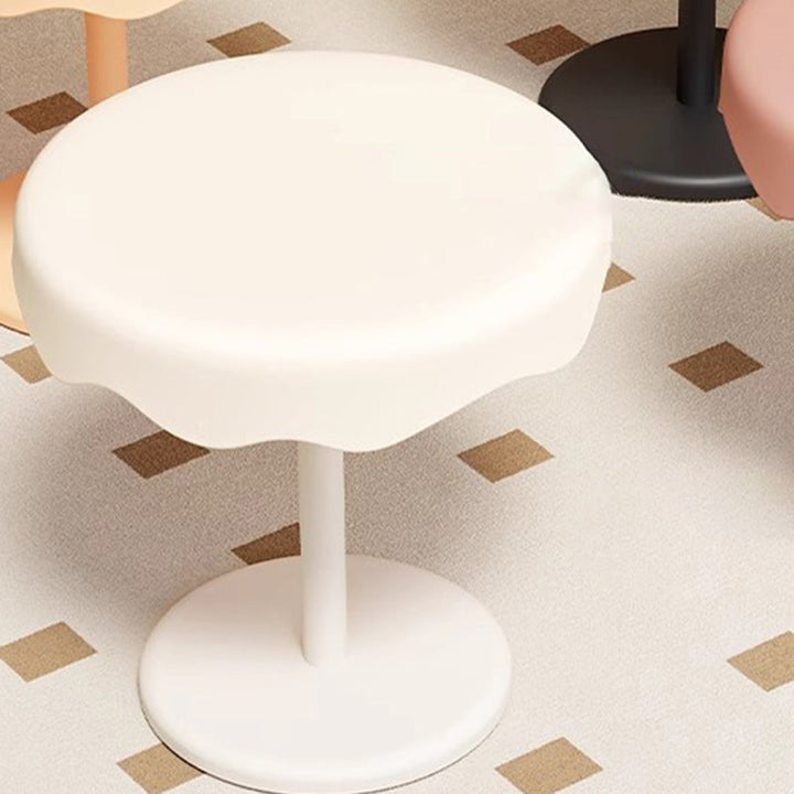 Mesa auxiliar contemporánea creativa redonda con forma de helado de PP plástico y acero al carbono para sala de estar 