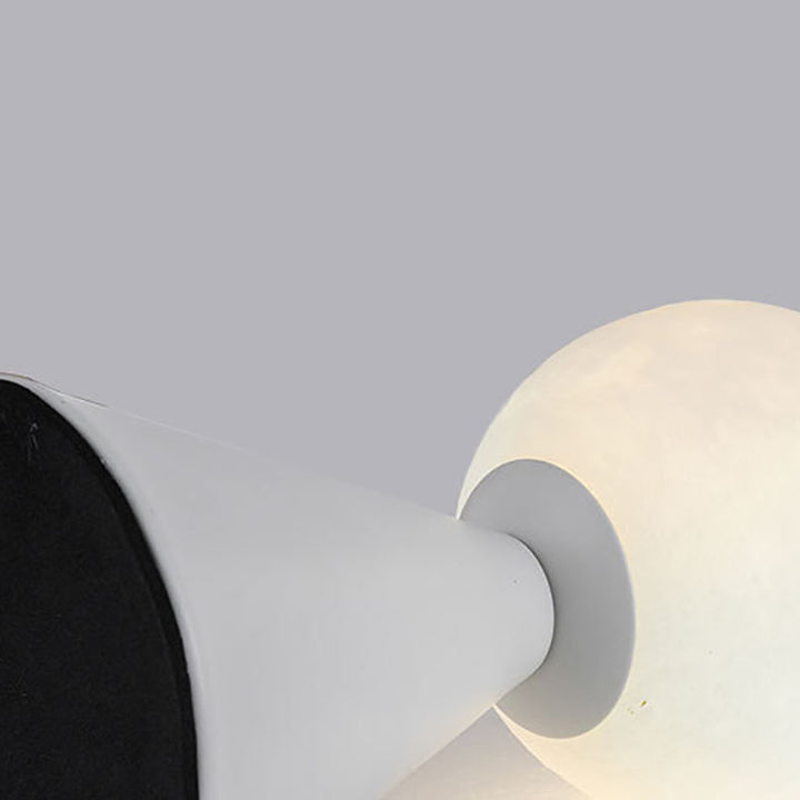 Lampe de table rechargeable LED à boule conique en fer nordique contemporain PIA pour chevet 
