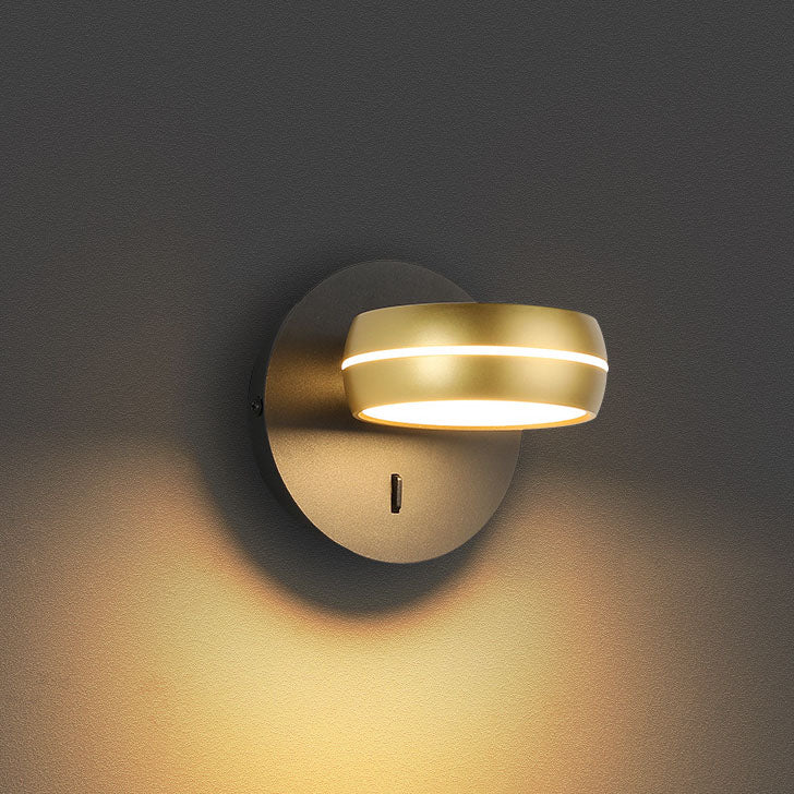 Lámpara Aplique de Pared LED PS de Aluminio y Hierro Rectangular Redonda Minimalista Moderna para Dormitorio 
