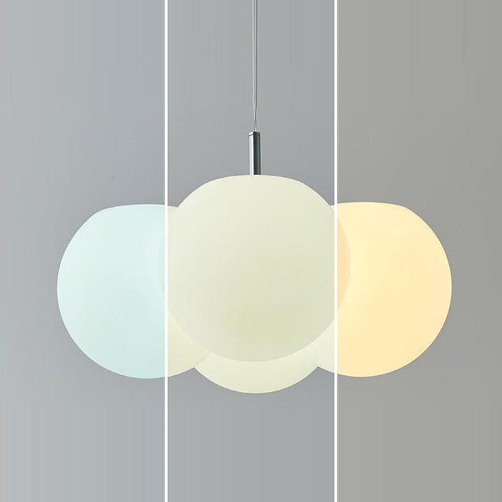 Lustre moderne minimaliste à bulles rondes en matériel PE 4/8 lumières pour salon 