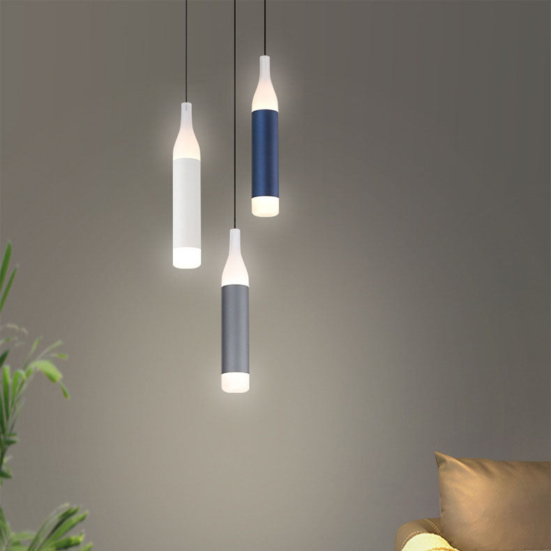 Scandinavian Modern Creative Wine Bottle Aluminum Acrylic LED Pendant Light