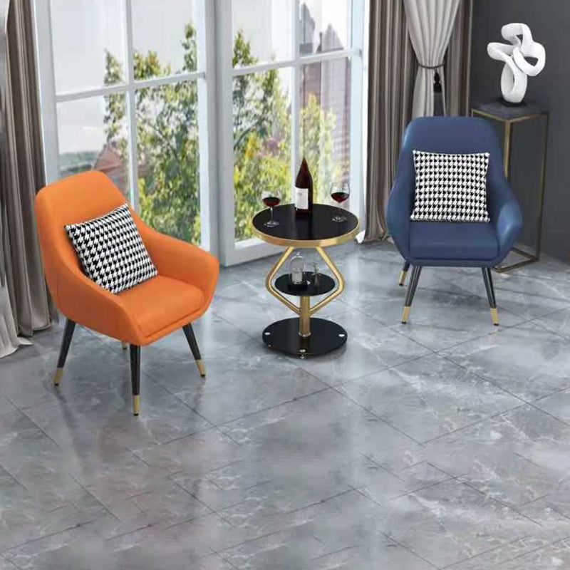 Zeitgenössischer nordischer runder Lutscher-Glas-Edelstahl-Beistelltisch 2-stufig für das Wohnzimmer 