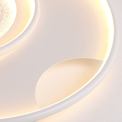 Plafonnier LED en aluminium, résine et silicone, rond minimaliste moderne, pour chambre à coucher 
