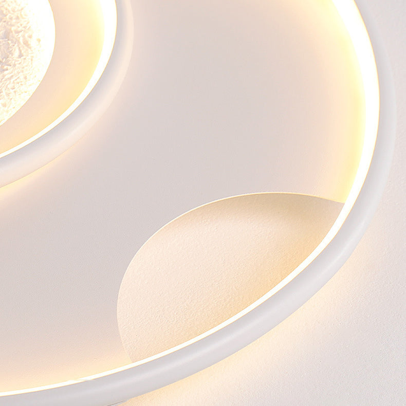 Plafonnier LED en aluminium, résine et silicone, rond minimaliste moderne, pour chambre à coucher 