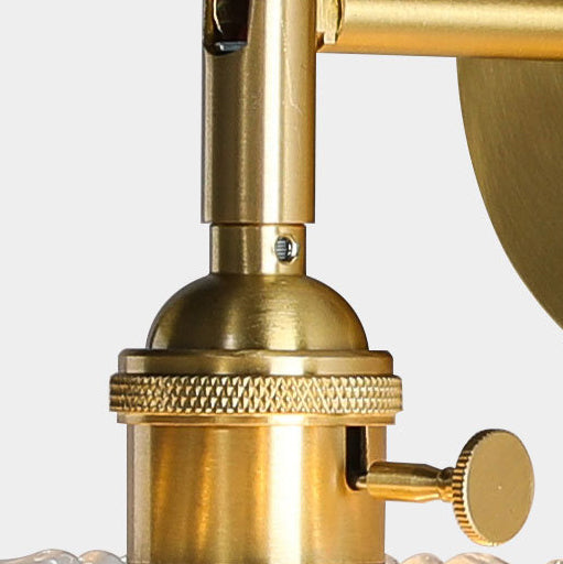 Applique murale 1-lumière en verre cuivré avec boule cylindrique fleur traditionnelle française pour chevet 