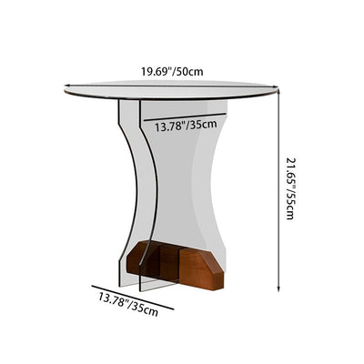 Moderner minimalistischer runder Glastisch 1-stufig für Wohnzimmer 