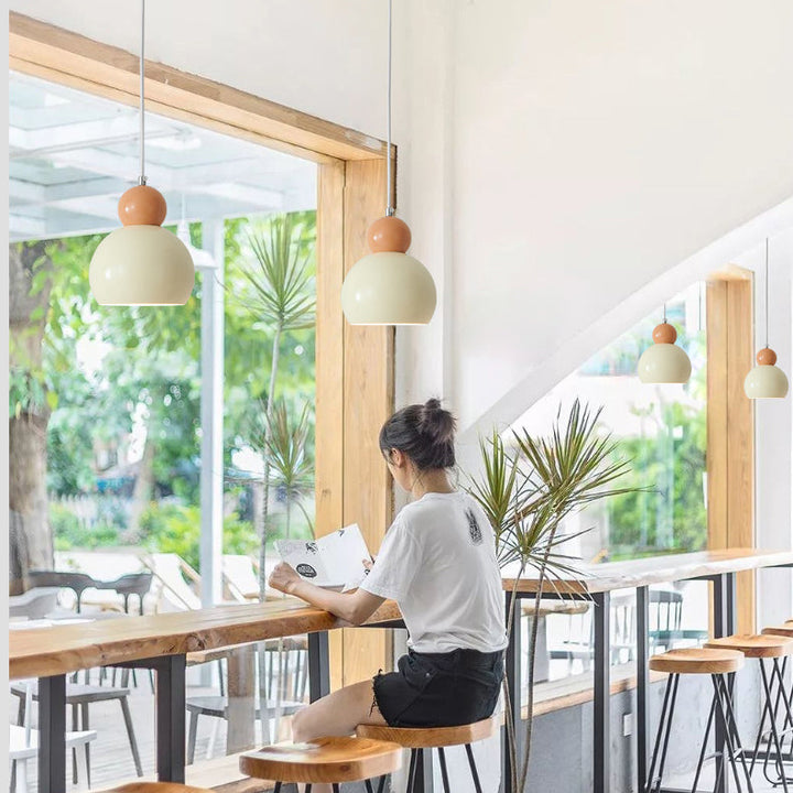 Lustre suspendu contemporain créatif en dôme rond en fer à 1 lumière pour salon 