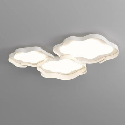 Plafonnier LED en forme de vague en fer PE de simplicité moderne pour salon 
