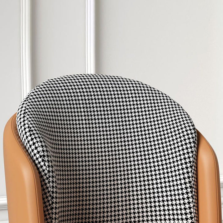 Contemporary Nordic PU Leather Fabric Iron Sponge Square Wraparound Dining Chair Backrest For Living Room