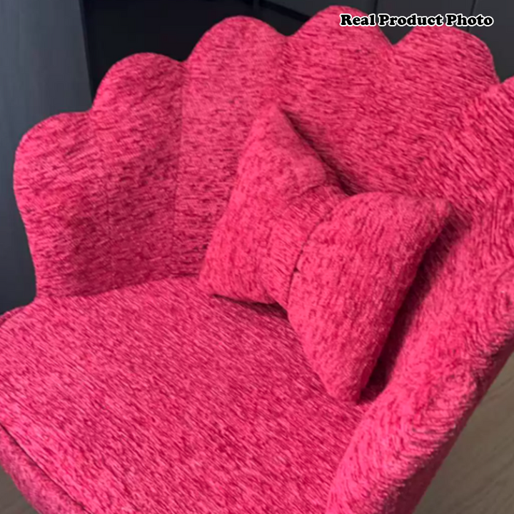 Taburete giratorio de tocador con forma de pétalo, de terciopelo y madera maciza de estilo francés tradicional, con respaldo y sin brazos, para dormitorio 