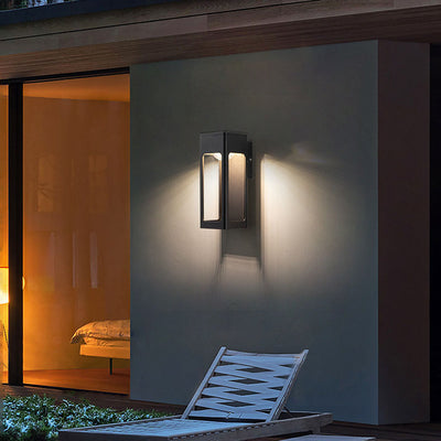 Applique Murale Moderne Minimaliste Étanche en Aluminium Rectangulaire à LED pour Patio Extérieur 