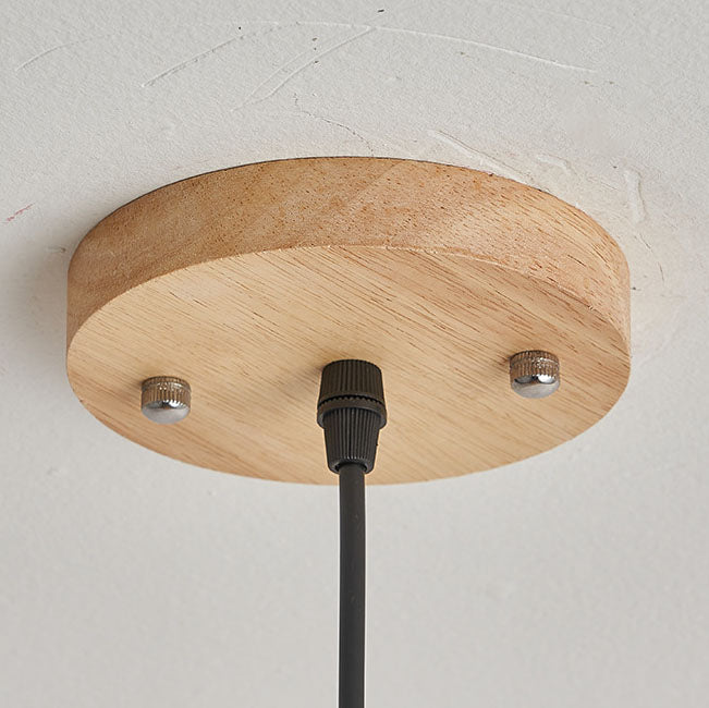 Japanischer Wabi-Sabi Stil Walnuss Konisch Hohl 1-Licht Pendelleuchte 