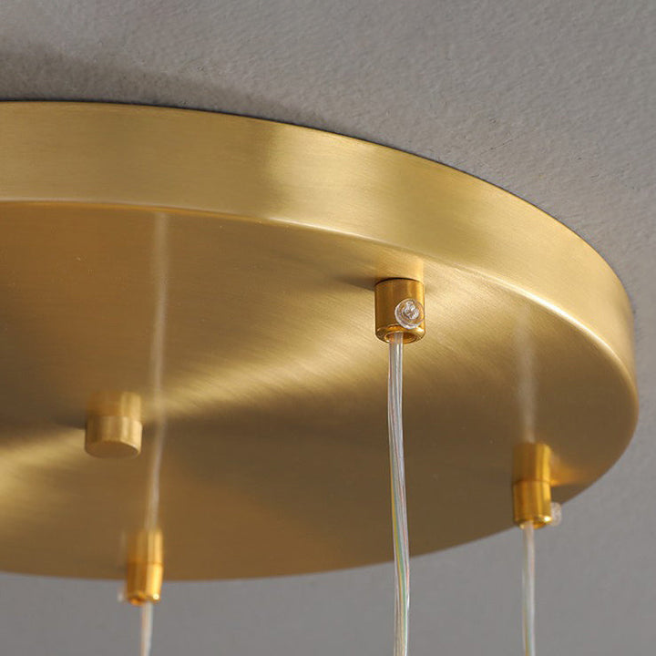 Suspension LED de chambre avec abat-jour sphérique en acrylique à volants de luxe contemporain 