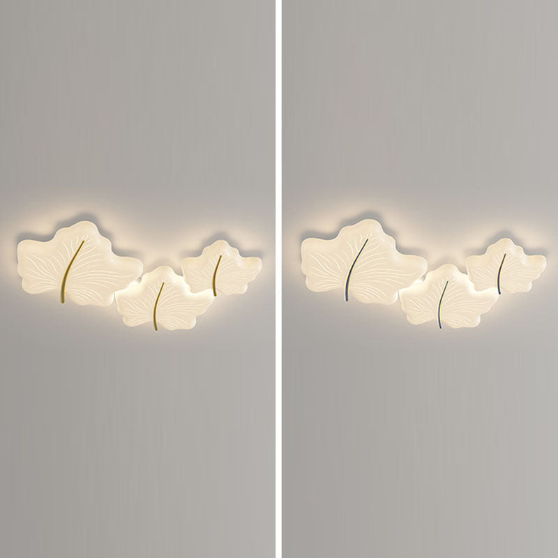 Modern Minimalist Multi Leaf Iron Acrylic LED Flush Mount Ceiling Light For Bedroom