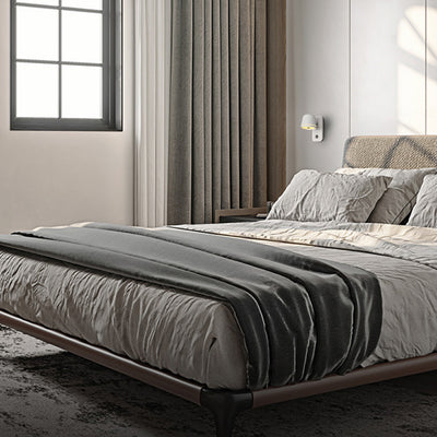 Lámpara de aplique de pared LED de acrílico de metal de aluminio rectangular redonda minimalista moderna para dormitorio 