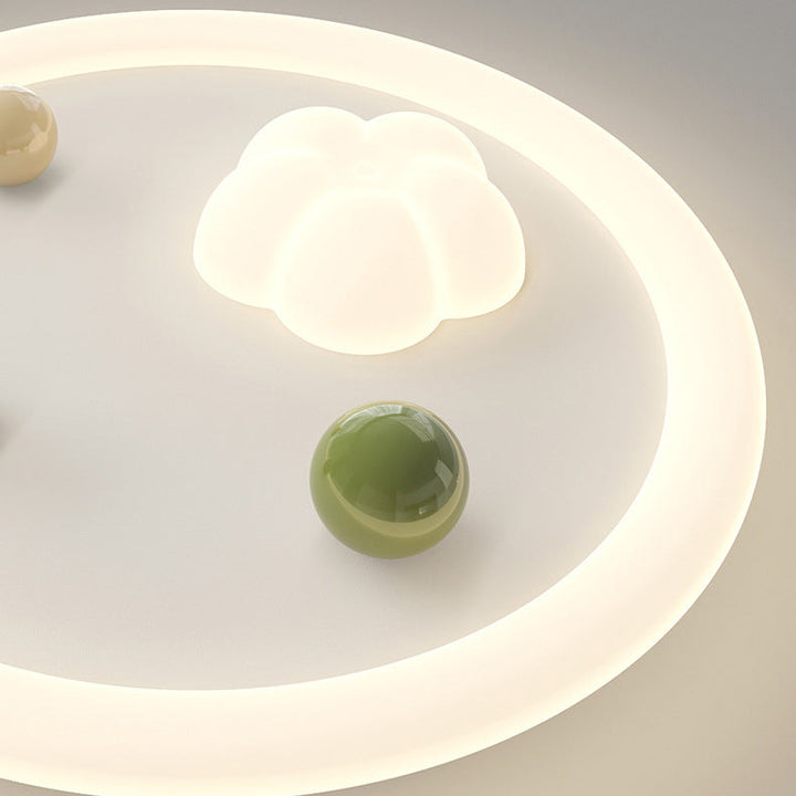 Plafonnier LED rond en fer scandinave contemporain pour salon 