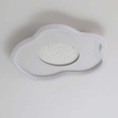 Modern Minimalist Lunar Surface Round Cloud Triangle Square Acrylic Iron LED Flush Mount Ceiling Light For Bedroom