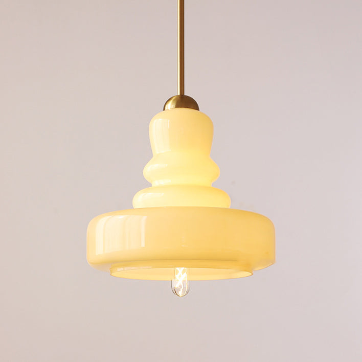 Moderne bunte Glas-Kürbis-Schirm 1-Licht Pendelleuchte 
