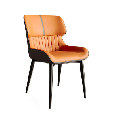 Dossier de chaise de salle à manger rembourré en cuir PU carré de luxe contemporain pour salle à manger 