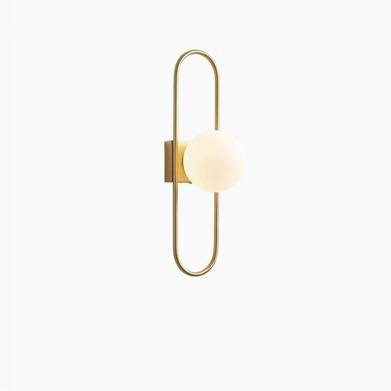 Lámpara de pared de 1 luz con bolas de cobre contemporáneas nórdicas para sala de estar 