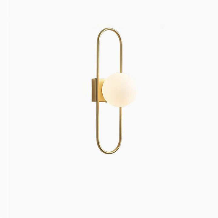 Lámpara de pared de 1 luz con bolas de cobre contemporáneas nórdicas para sala de estar 