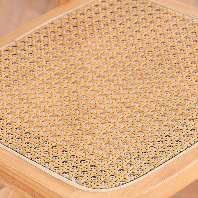 Tabouret de comptoir moderne minimaliste en cuir PU avec rotin rembourré en bois de caoutchouc, dossier ouvert, repose-pieds pour cuisine 