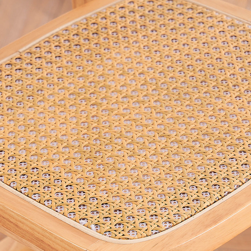 Tabouret de comptoir moderne minimaliste en cuir PU avec rotin rembourré en bois de caoutchouc, dossier ouvert, repose-pieds pour cuisine 