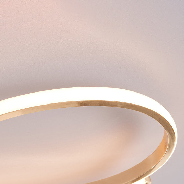 Modern Minimalist Curved Line Iron Aluminum Silicone LED Semi-Flush Mount Ceiling Light For Living Room