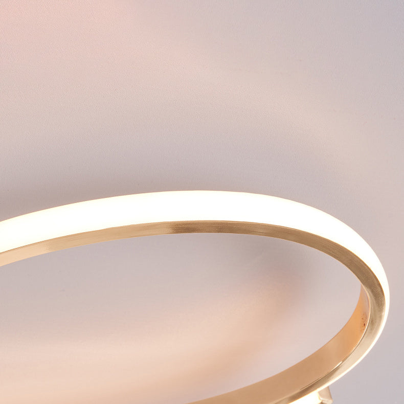 Moderne minimalistische gebogene Linie Eisen Aluminium Silikon LED Halbbündige Deckenleuchte für Wohnzimmer 