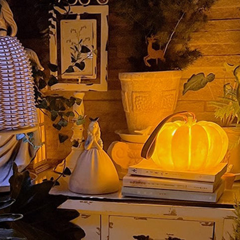 Modern Art Deco Solar Waterproof Resin Pumpkin LED Landscape Lighting Outdoor Light For Garden