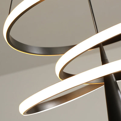 Moderne minimalistische Kreis konische Eisen Acryl LED Kronleuchter für Wohnzimmer 