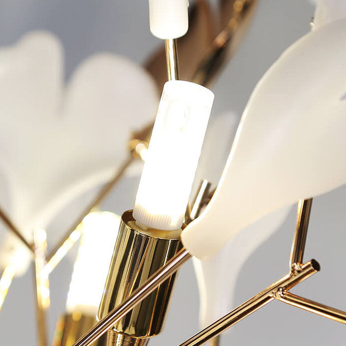Nordic Romantic Ginkgo Leaf Decorative Iron 5-Light Standing Floor Lamp