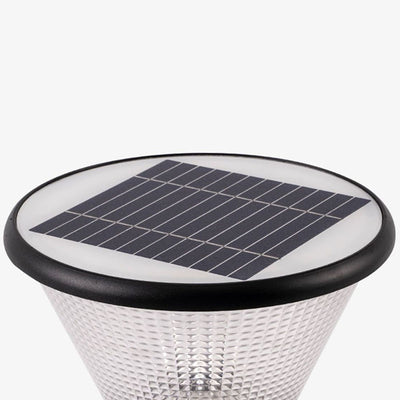 بساطة حديثة ضوء رأس عمود LED من الألومنيوم والأكريليك بشكل مربع دائري للطاقة الشمسية للحديقة 