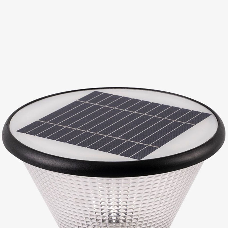 بساطة حديثة ضوء رأس عمود LED من الألومنيوم والأكريليك بشكل مربع دائري للطاقة الشمسية للحديقة 