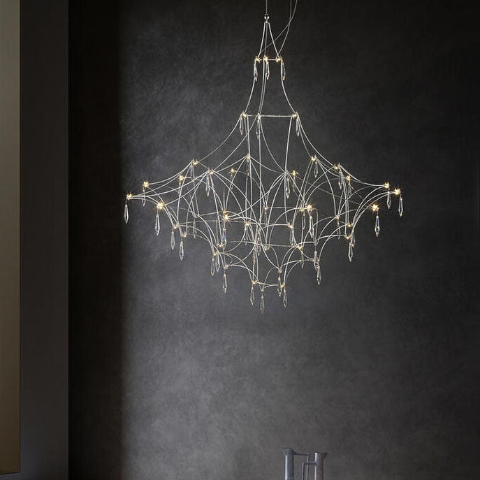 Modern Luxury Firefly Geometric Stainless Steel LED Chandelier for Living Room