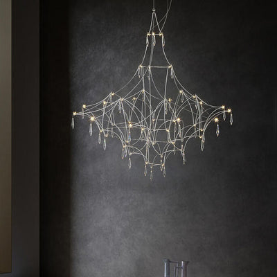 Nordic Light Luxury Firefly Geometric Stainless Steel LED Chandelier
