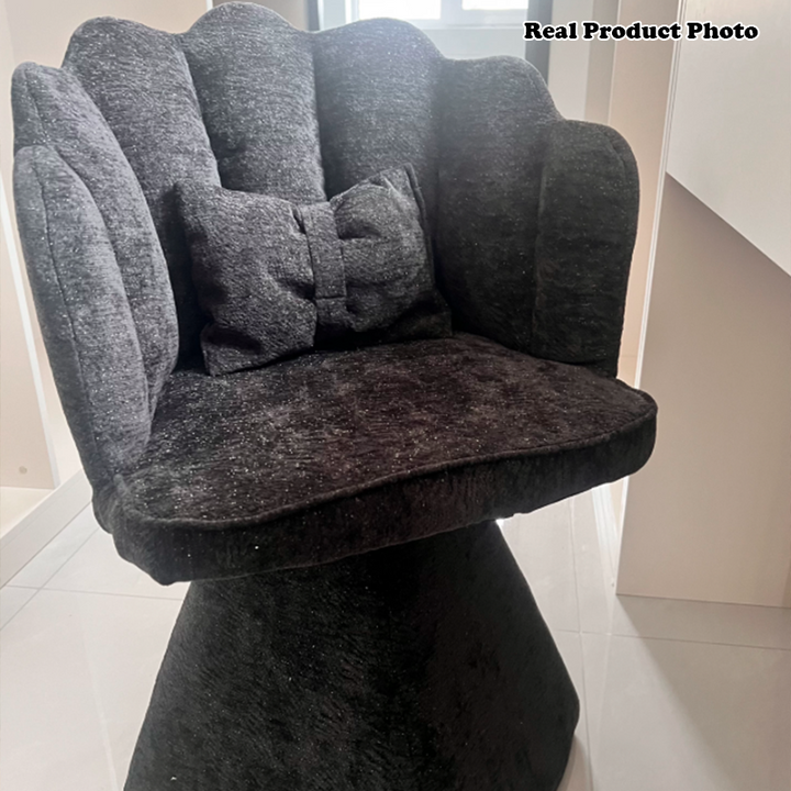 Taburete giratorio de tocador con forma de pétalo, de terciopelo y madera maciza de estilo francés tradicional, con respaldo y sin brazos, para dormitorio 