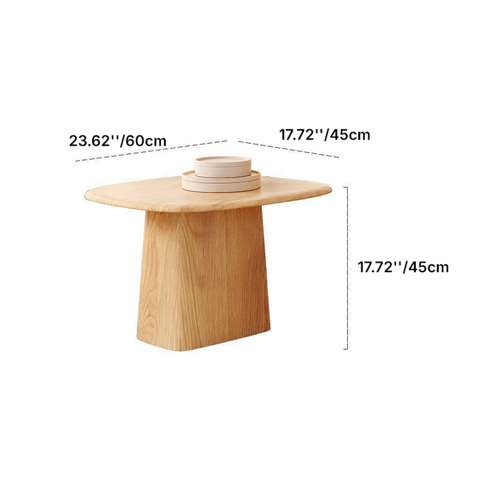 Traditional Japanese Rectangular Ash Coffee Table 1-Tier For Living Room