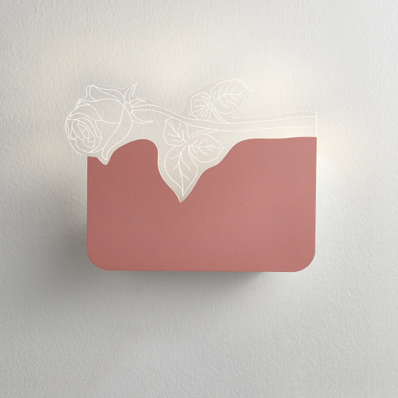 Moderne Art Deco Acryl Rose Blume Schatten LED Wand Leuchte Lampe Für Wohnzimmer 