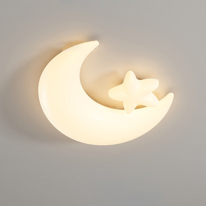 Moderne Art Deco Mond geformt Eisen Acryl LED Unterputz Deckenleuchte für Schlafzimmer 