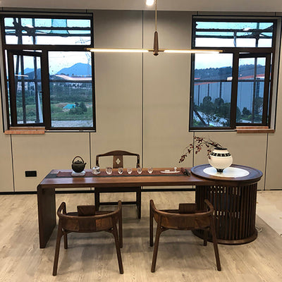 Lámpara de araña de isla de cocina LED contemporánea de cobre latón madera tira escandinava para comedor 