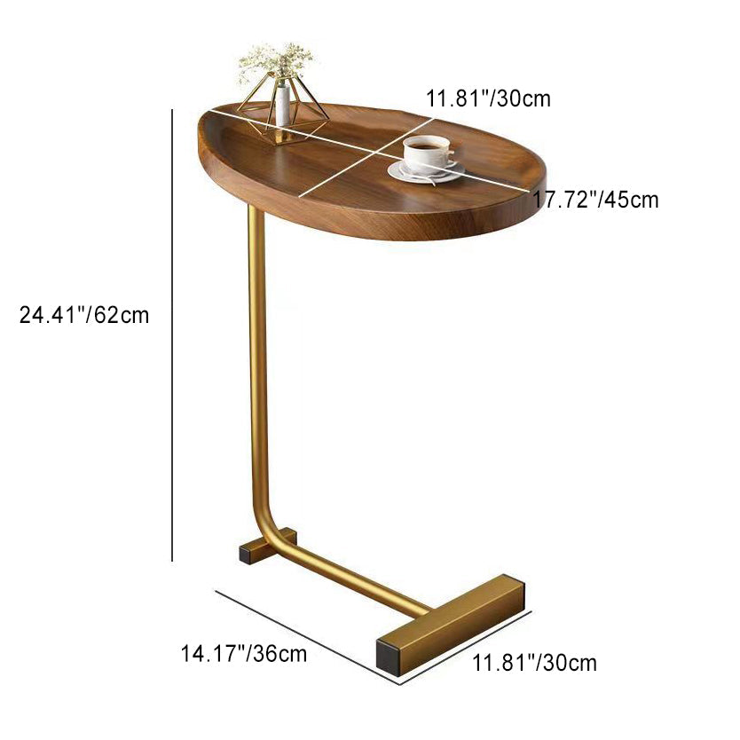 Modern Minimalist Water Drops Oval Medium-Density Fiberboard Iron End Table For Living Room